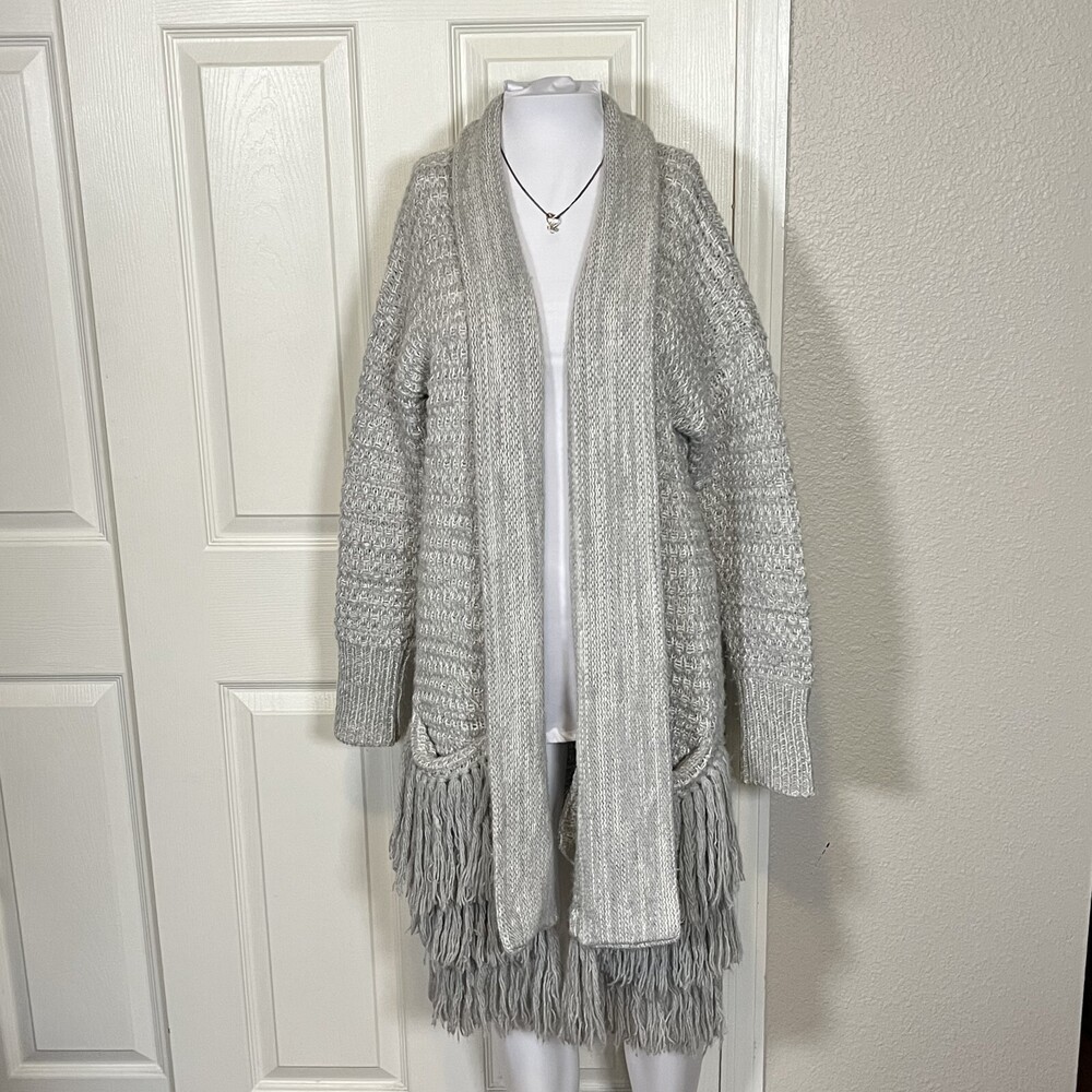 Banana Republic Italian Yarn Open Front Duster Cardigan Pockets Small